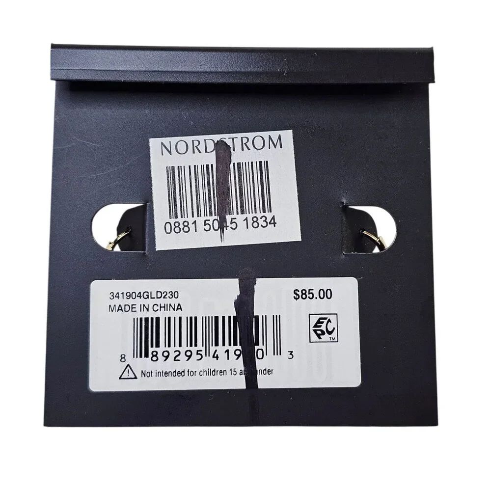 Coach New York Gold Logo Quilted Drop Earrings NWT - Picture 6 of 7